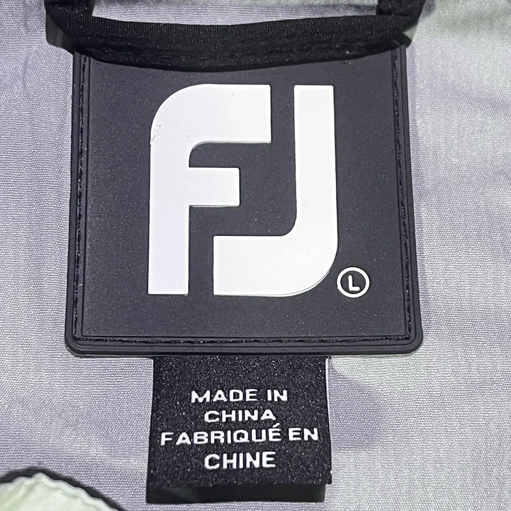 FootJoy Golf Windbreaker Jacket Mens Large Grey Black‎ Pullover 1/4 Zip Cragun's